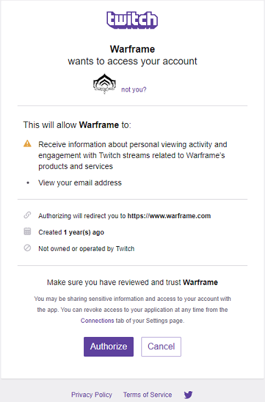 Twitch Drop 指南 Warframe Support